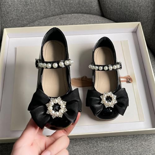 Girls Marry Jane Shoes Kids Flat Sole Faux Leather Dance Shoes Baby Pricess Buckle Comfy Bowknot Dress Shoes4