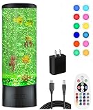 Desktop Sensory Bubble Tube Lamp with Artificial Fish - Autism Anxiety Relief Night Light, Color Changing Bubble Tube for Relaxation - Aquarium Mood Light Gift for Kids Adults, Home Office Decor