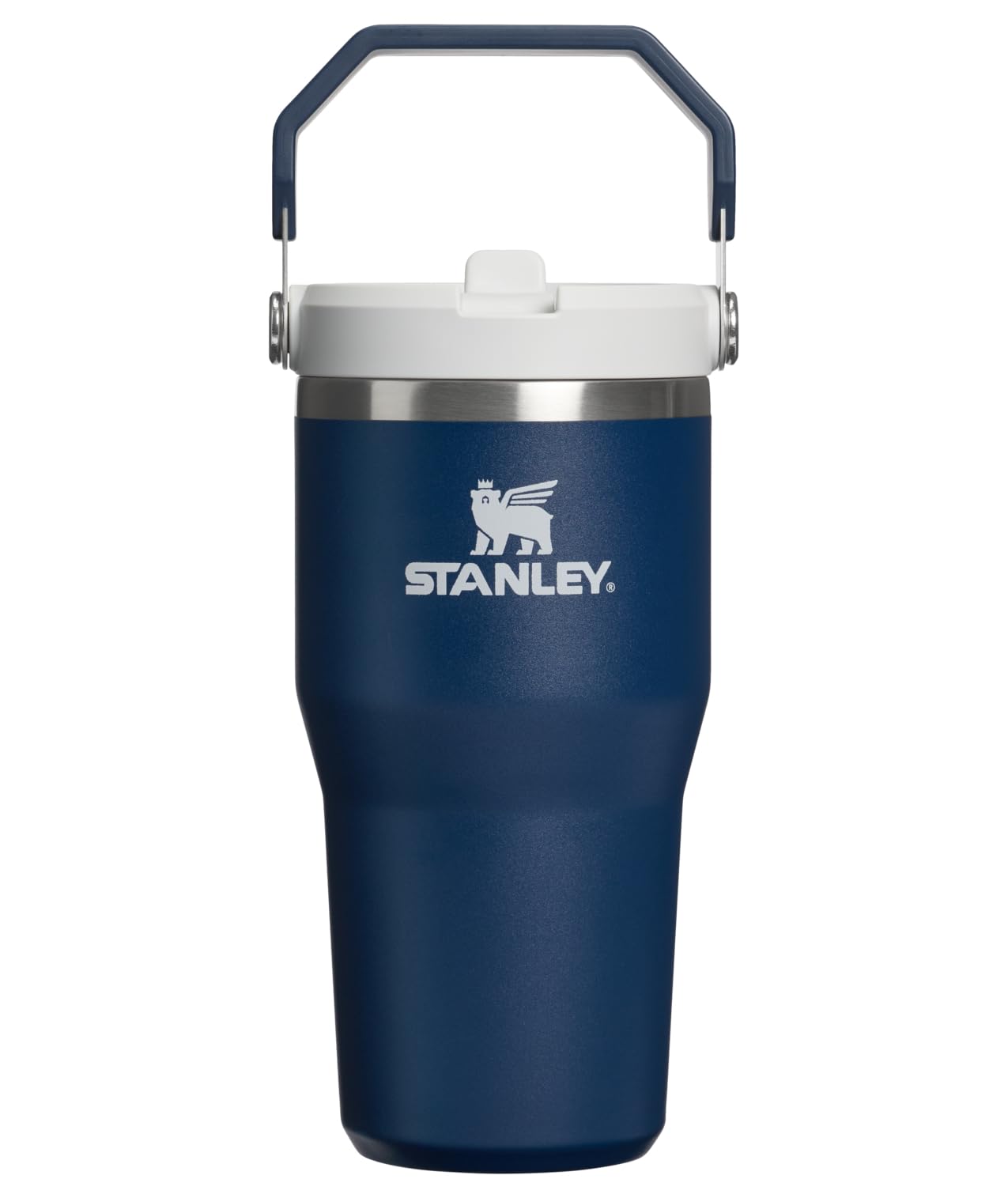 STANLEY IceFlow 2.0 Flip Straw Tumbler, 20 oz, Dark Navy | Easy Carry Handle | Twist On Lid and Flip Up Straw | Leak Resistant Water Bottle | Insulated Stainless Steel | BPA-Free