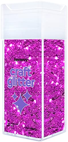 Hemway Glitter Shaker Rose Pink 110g Super Chunky, Craft Glitter Shaker for Resin & Epoxy Crafts, Christmas Art Supplies