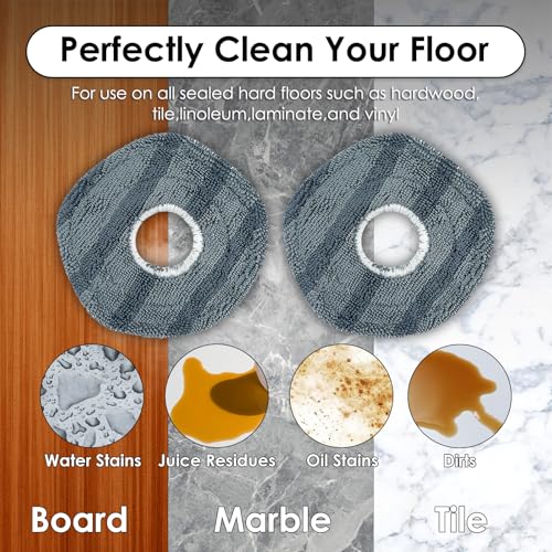 LemonRunRun (6 Stück) X10 Pro Omni Ersatz-Wischbezüge, Kompatibel Mit Dem Eufy X10 Pro Omni Saugroboter, waschbare Ersatz-Wischtücher, Wischbezüge-Zubehörset