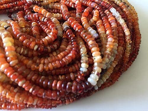 Opale de feu naturelle en perles de 2.5mm à 3mm pour la fabrication de colliers et bracelets