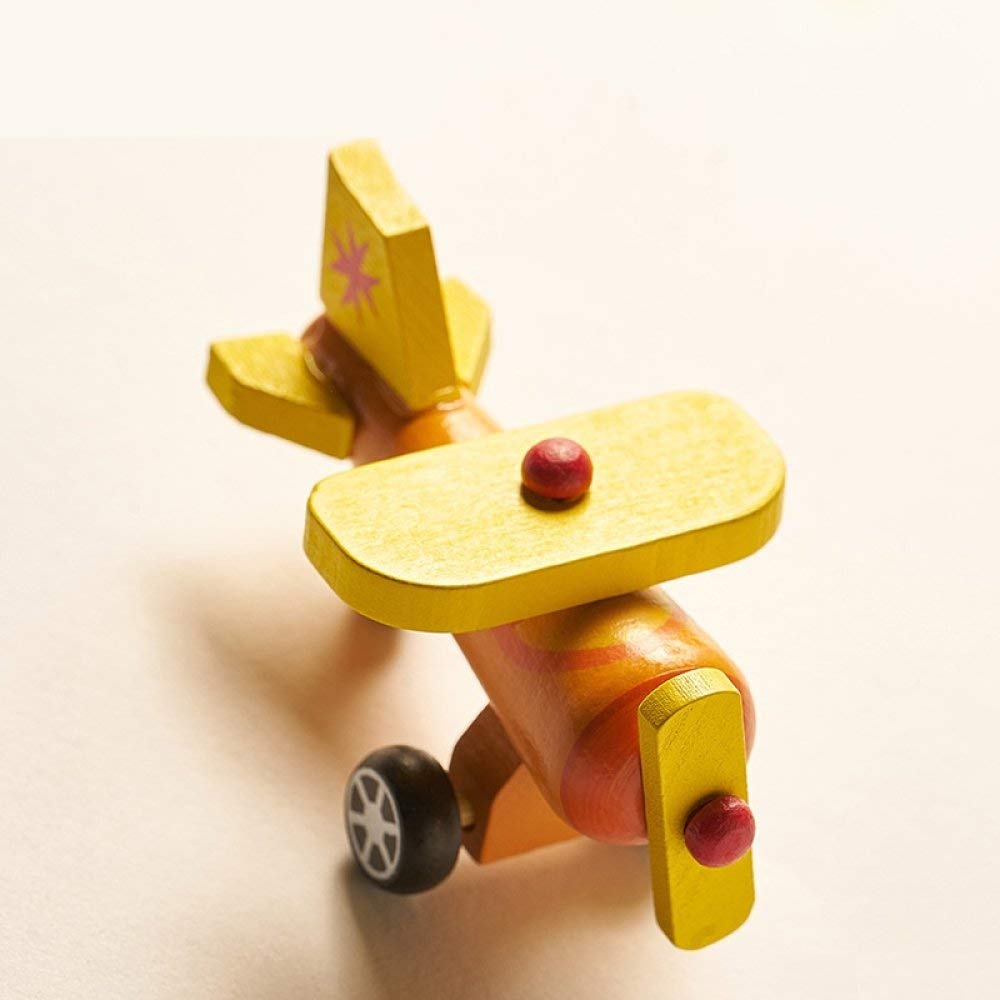 Petite statue mignon creative simple bois orange avion pour étagère