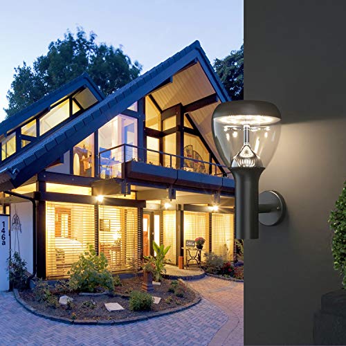 NBHANYUAN Lighting Outside Light LED Outdoor Wall Light Black Finish SUS 304 Stainless Steel Wall Lamp Fixture External Weatherproof 3000K Warm White 1000LM IP44 9W - Image 4