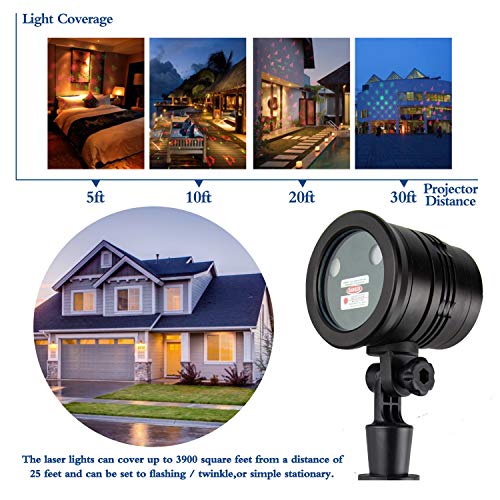 Christmas Laser Lights, Projector Lights Landscape Spotlight Red and Green St...