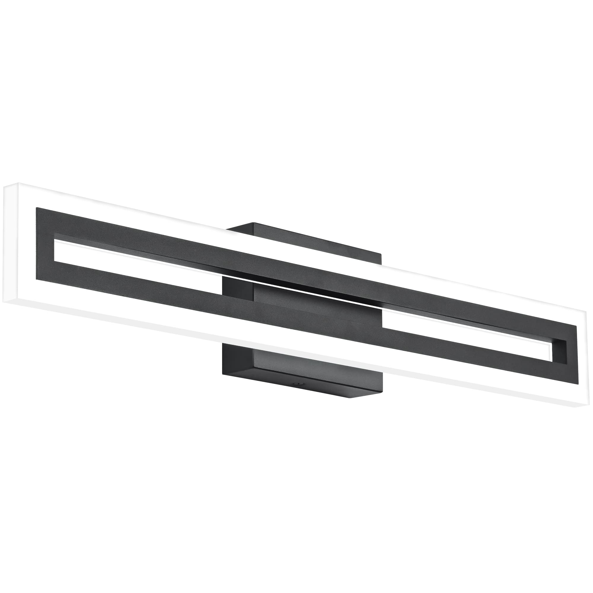 SOLFART 24 Inch Vanity Lights Bathroom Lights Over Mirror Bathroom Light Fixtures Black Led Modern Light Fixture 6000K