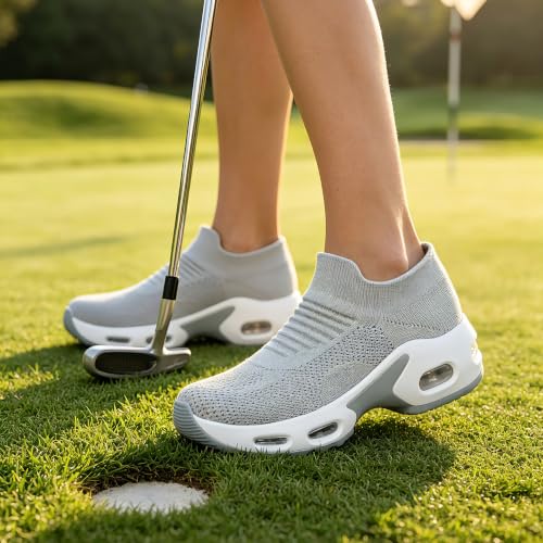 Image of YHOON Women's Walking Shoes Slip-On - Comfortable Work Shoes for Standing All Day, Breathable Air Cushion Nursing Sneakers