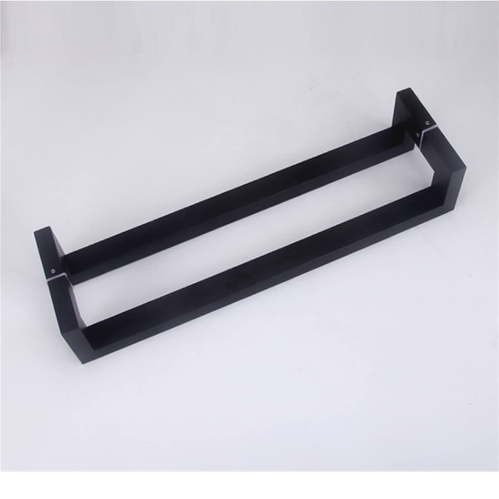 Mango de tubo cuadrado de doble curva, negro mate esmerilado, material grueso de acero inoxidable, KTV, mango de baño