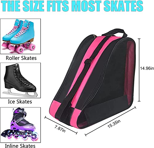 Peyorom Skate Bags, Great For Roller Skates, Ice Skates, Quad Skates, Inline Skates, Rollerblade, Figure Skates, Ice Hockey Skate - Skate Accessories For Kids And Adults (3Pcs Blue + Rose + Black) #TOP1