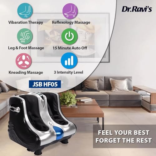 Image of Dr.Ravi's Full Leg Massager Machine | Shiatsu Foot Massage | Foot & Calf Massager | Pain Relief Improving Blood Circulation Machine with Roller, Kneading, Vibration and Heat