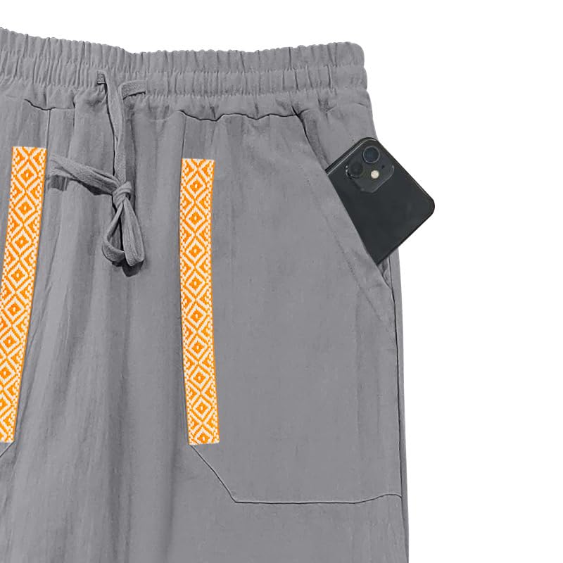 Mens Comfort Beach Pants Lightweight Straight Leg Trendy Trousers Summer Vacation Elastic Waist Work Streetwear3