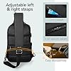 MARK RYDEN Sling Bag Men's Chest Bag Shoulder Bags Crossbody Backpack for 9.7 Inch / 12.3 Inch iPad Waterproof Anti-Theft Shoulder Bag, black, L, Elegant #3