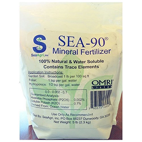 SEA-90 Organic Fertilizer for Hydroponics, Soil, Plant Food, 5 Pound Bag