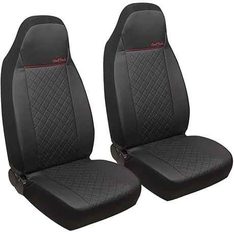 GIANT PANDA Black High Back Leather Bucket Seat Covers for Ford Expedition