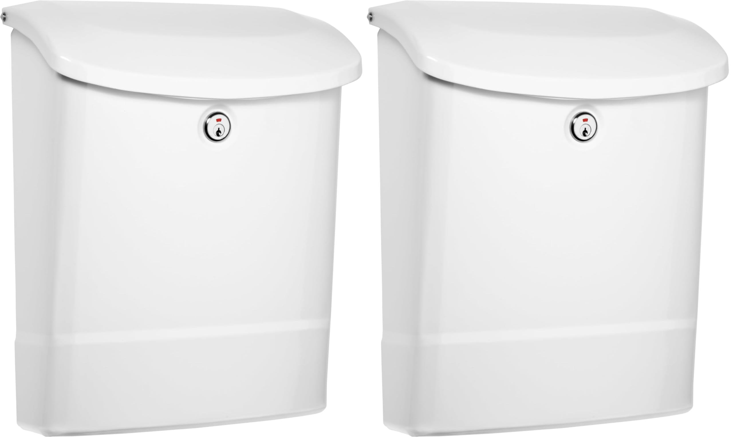 Architectural Mailboxes Parkside™ Locking, Vertical Wall-Mounted Mailbox for Outside, Metal Galvanized Steel Medium Mail Box with Lock and Key Drop Box, White (Pack of 2)