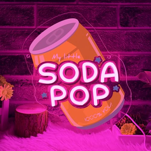 Image of Allball Soda Pop Neon Sign, Beverage Neon Light USB Powered LED Soda Can Business Sign, for Garage Game Room Dorm Room Home Bar Coffee Shop Party Wall Decor Birthday Gifts(11.4 * 8.6 In)