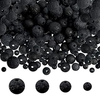 TOAOB 580 sztuk pereł lawowych, naturalnie czarne, 4 mm, 6 mm, 8 mm, 10 mm, okrągłe, luźne perły Energy Stone do produkcji biżuterii