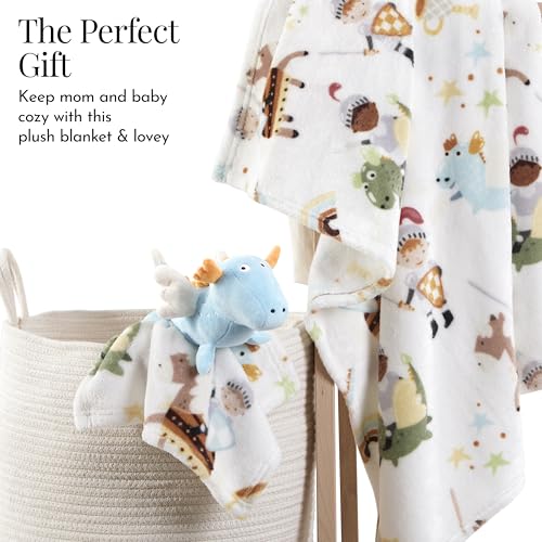 Image of Evolur Good Knight 2 Piece Gift Set, Includes Blanket with Lovey, Warm and Cozy Baby Blanket, Machine Washable Nursery Bed Blanket, Soft and Charming Lovey