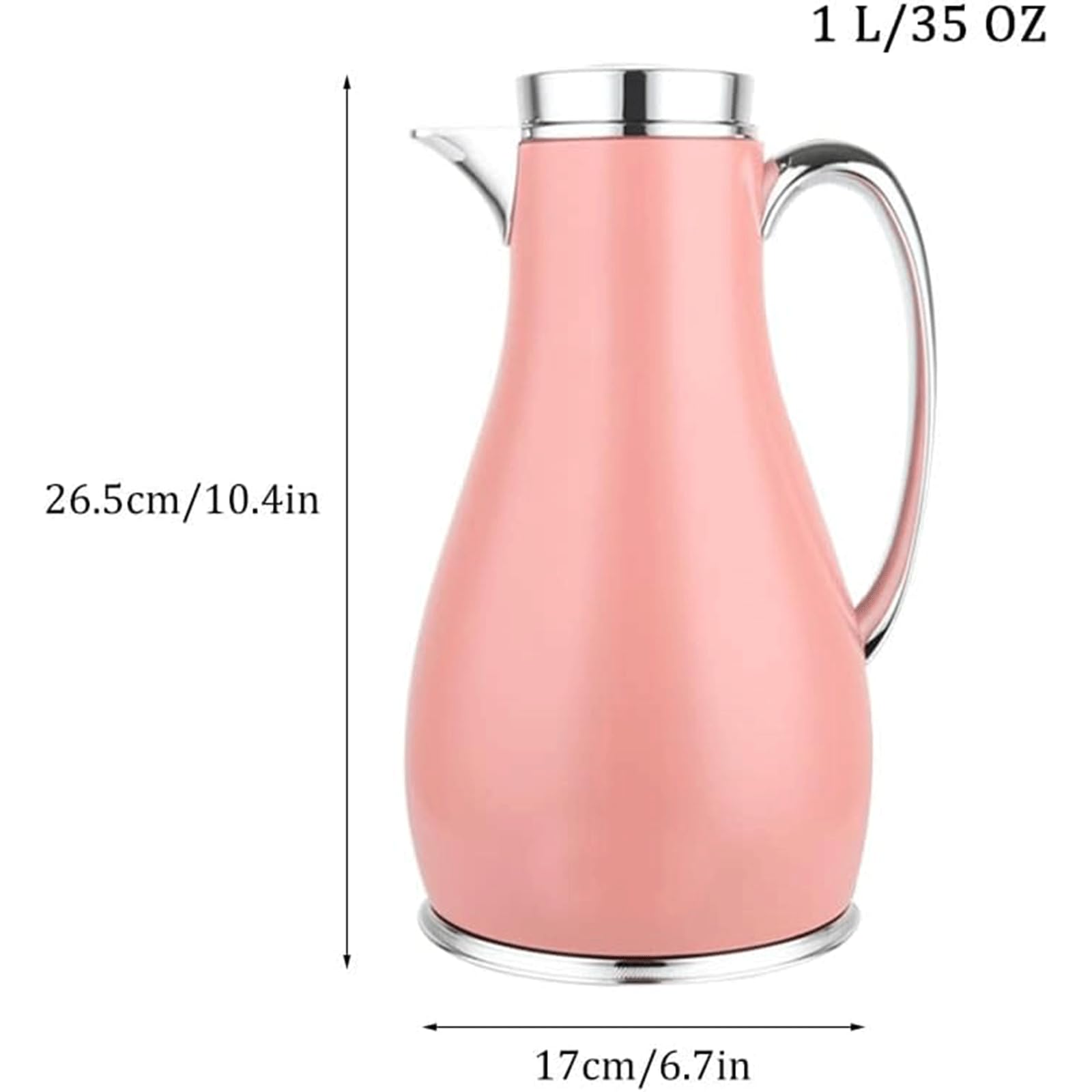 Nowy 1L/33.8OZ thermische koffiekaraf, met glas beklede thermoskan, draagbare reis geïsoleerde karaf, thermische karaf voor thuiskantoor Dzbanek na wodę