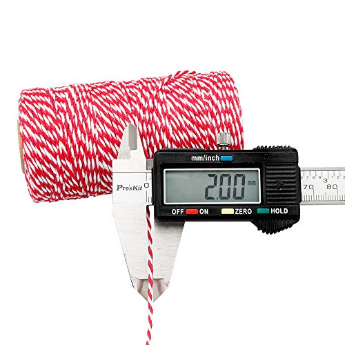 Image of G2PLUS Christmas String,2MM 328 Feet White and Red String for Gift Warp