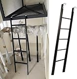 Escalera Metálica para Literas con Ganchos, Escalera De Seguridad Que Ahorra Espacio para Dormitorios Y Hogares, Escalera De Acceso Al Altillo Resistente Y Duradera. 150cm/59