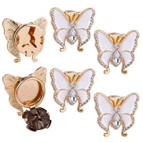 Cubierta de Botón Mariposa de Cristal Metal Mancuernas Para Camisa miniatura 1