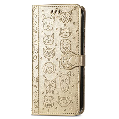 BAIDIYU Hülle für Xiaomi Poco M4 Pro 5G Handyhülle, Kartensteckplätze, Ständerfunktion, Luxus PU Leder Brieftasche Flip Folio Cover, Hülle für Xiaomi Poco M4 Pro 5G.(Gold)