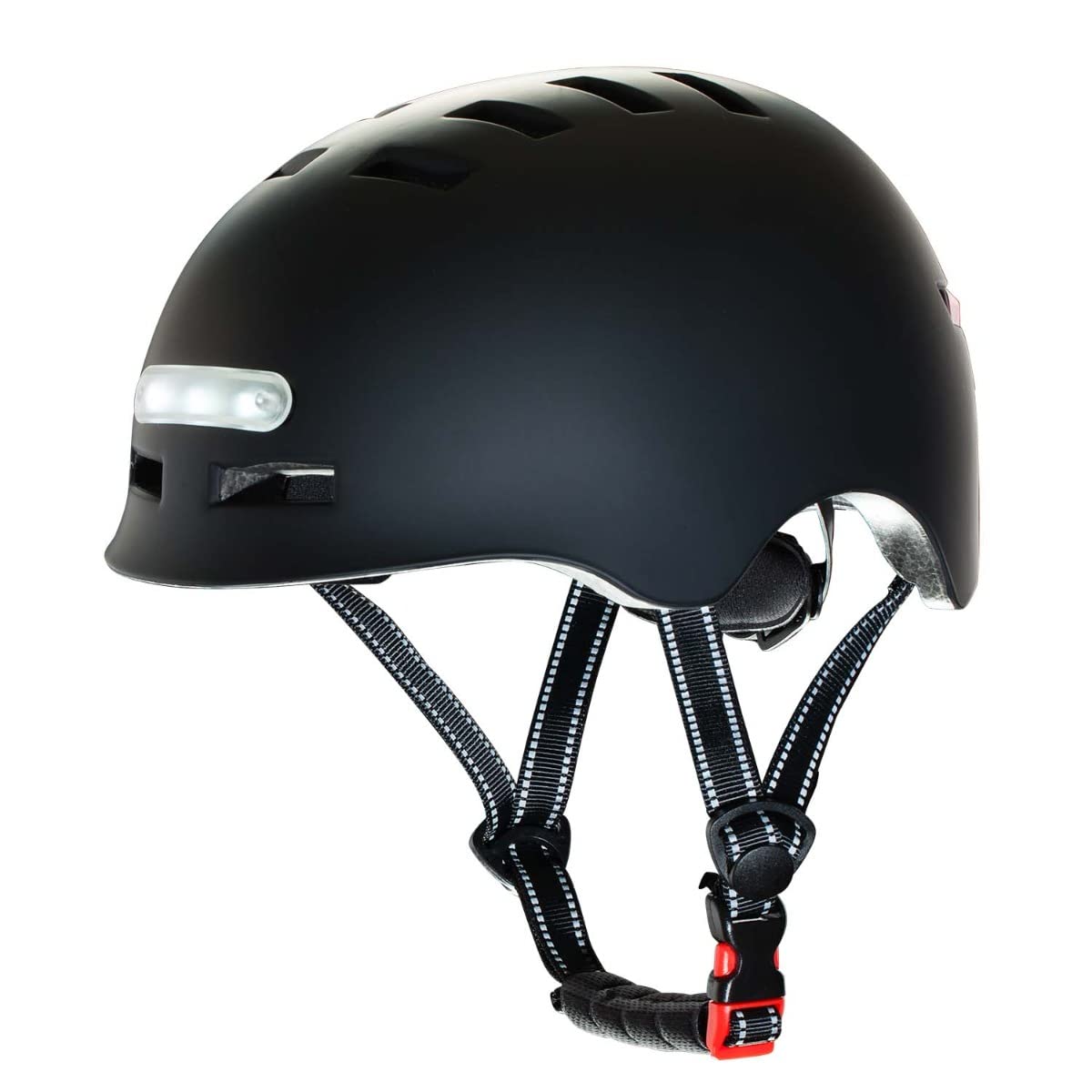 MOLTO LED-Helm mit Front- und Rücklicht für Erwachsene, ideal für Elektroroller, Fahrräder, Roller oder Skateboard, robust und langlebig, funktioniert mit wiederaufladbaren Batterien