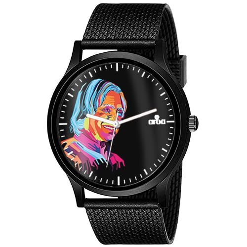 AROA Watch New Watch for A P J Abdul Kalam Color Art Model : 880 Black Metal Type Analog Black Strap Watch Black Dial for Men Stylish Watch for Boys (B0CCY61D6F) Amazon Price History, Amazon Price Tracker