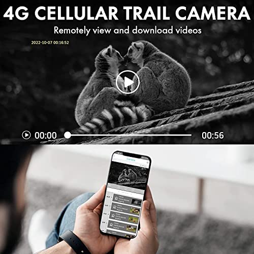 Cellular Trail Camera 4G Lte Wireless 2K Solar Powered Hunting Game Camera Pan 355° Tilt 90° Night Vision Live View Waterproof Ip66 Motion Alert For Wildlife Monitoring Or Property Security #TOP1