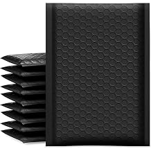 Koja 4 X 8 Padded Bubble Mailers 50-Pack. Quality Mailing and Shipping Envelopes and Bags with 4 X 7" Usable Size. Extra-thick Padding. Fast and Easy Self-seal Envelope. Black