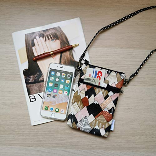 Image of Taianda Women Cell Phone Crossbody Wallet Pouch Bag (Mountain Pattern 1)