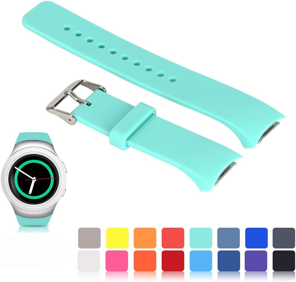 Ysang for Samsung Gear S2 SM-R720/R730 Watch Replacement Band Accessory Small/Large Size Soft Silicone Wristband Strap Smartwatch Sport Band Fit for Samsung Galaxy Gear S2 SM-720/SM-730 Smartwatch
