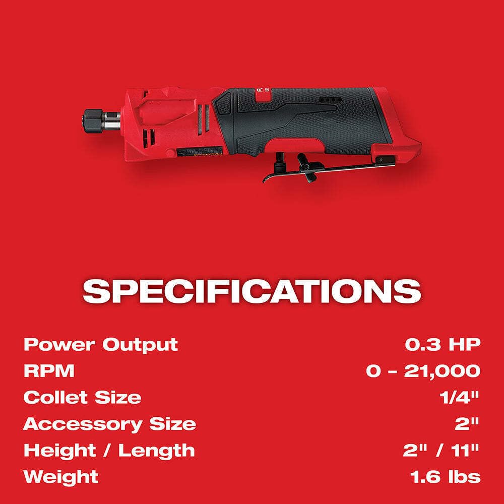 JINYUMT Straight Die Grinder, For Milwaukee 2486-20 M12 12V 1/4