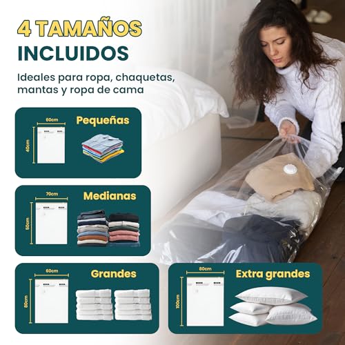 Bolsas al vacío para ropa ahorro espacio en armarios con organizador de compresión 4
