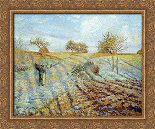 s*l様 C.Pissarro 風景画 ゴールドフレーム インテリア 壁掛け 格 Amazon.com: Gelée Blanche 24x20 Gold Ornate Wood Framed Canvas Art