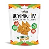 BeyondChipz Low Carb Tortilla Chips, Whole Lotta' Nacho, Keto Friendly, Gluten Free, 5.3oz Pouch, Pack of 4