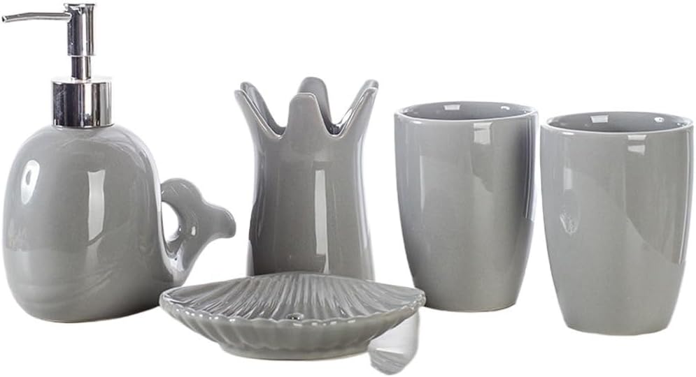 Bathroom Decoration Accessories Lotion Bottle Toothbrush Holder Mouthwash Cup/soap Dish/Washing Set(D)