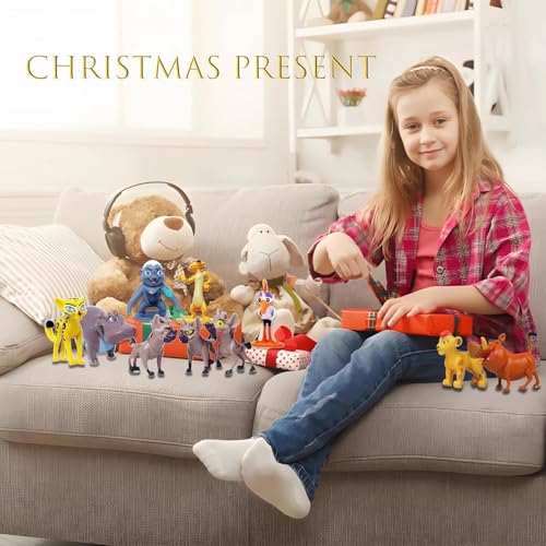 Image of Mini Action Figures, Multiple Character Collectible Set, Car Dashboard, Decoration & Cake Topper Toys for Fans (12 Pcs Lion Animal Doll Set for Decoration)