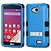 LuckyPhone Slim Fit Hybrid Triple Layer Tuff Verge Merge Shield Hard Cover Case Protector with Kickstand for LG Tribute Bundle with Screen Protector and Stylus - Blue/Black