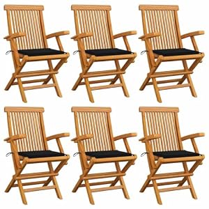 Generisch Generisch Gartenstühle mit Schwarzen Kissen 6 STK. Massivholz Teak,Möbel,Gartenmöbel,Gartensitzmöbel,Gartenstühle-3062548 Generisch Generisch Gartenstühle mit Schwarzen Kissen 6 STK. Massivholz Teak,Möbel,Gartenmöbel,Gartensitzmöbel,Gartenstühle-3062548