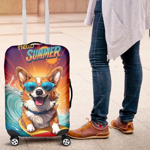 Retro Surfing Dog in Cool Sunglasses Hello Summer Waves Travel Accessories4