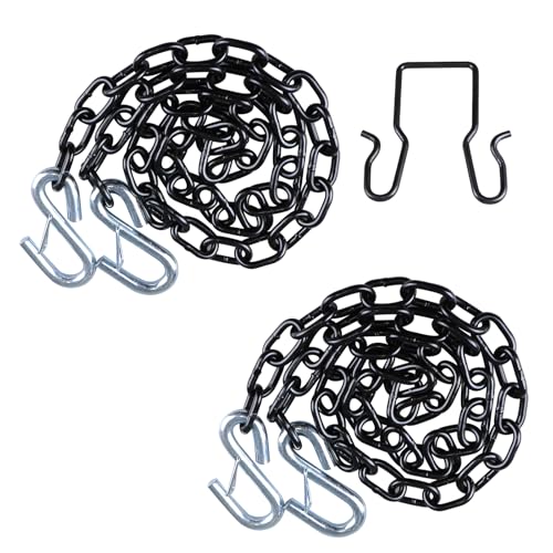 508-1617 Safety Chains May Break - 2023 East to West Della Terra 240RLLE Travel Trailers 3 Tnyeobae Heavy Duty 3/16' x 48' Black Trailer Safety Chain with 3/8' S-Hooks, Grade 30 Steel, 3,200 lbs Load, Rust Resistant Tow Chain for RV, Boat, Trailer, with Chain Hanger Bracket