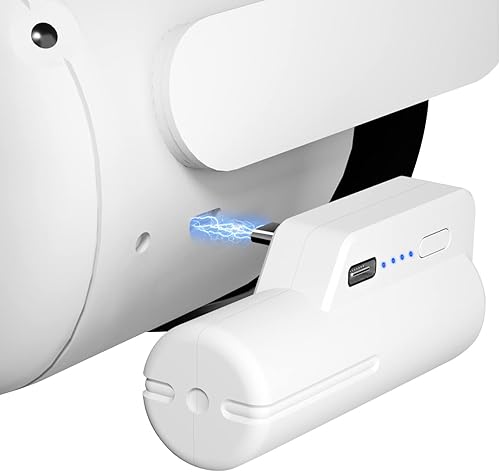 Saqico Battery Pack for Oculus Quest 2 5000mAh Head Strap Battery Pack Compatible with OculusMeta Quest 2 and Quest Lightweight and Portable VR