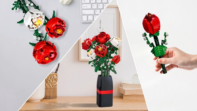 Amazon.com: OKKIDY Flower Bouquet Building Set, Flower Plants for