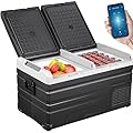 VEVOR 12 Volt Refrigerator Refrigerator 80 Quart, Dual Door Chest Refrigerator 12/24V DC & 110-240V AC Electric Compressor Cooler for Truck Vehicle RV Boat Outdoor & Home Use