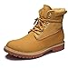 Men's Trendy Leather Work Boots Warm Comfortable Fashion Boots Brown Fur 8