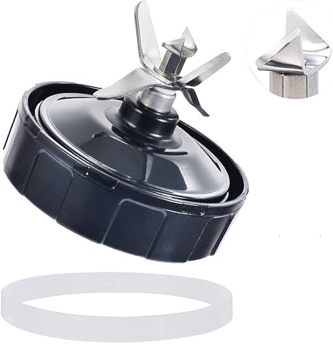 Cuchilla de licuadora apta para Ninja, piezas de repuesto, 7 aletas, hoja macho con junta de goma, accesorios de licuadora compatibles con Nutri