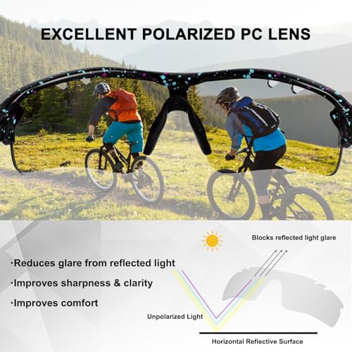 Image of BangLong Polarized UV400 Sports Sunglasses with 5 Lenses for Men Women
