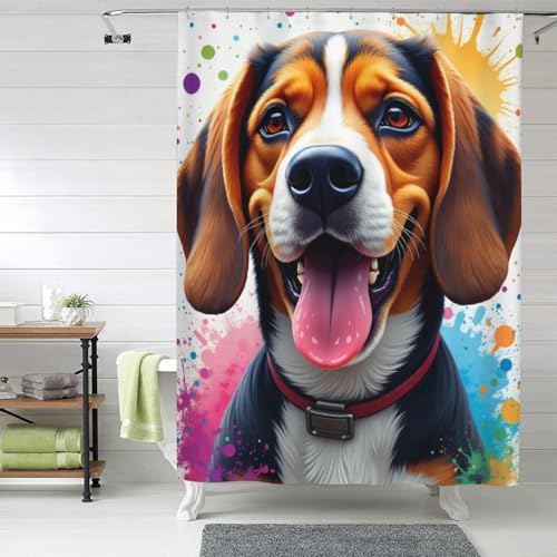 Rideau de douche opaque Beagle pour bloquer l'eau et protéger l'intimité - 2